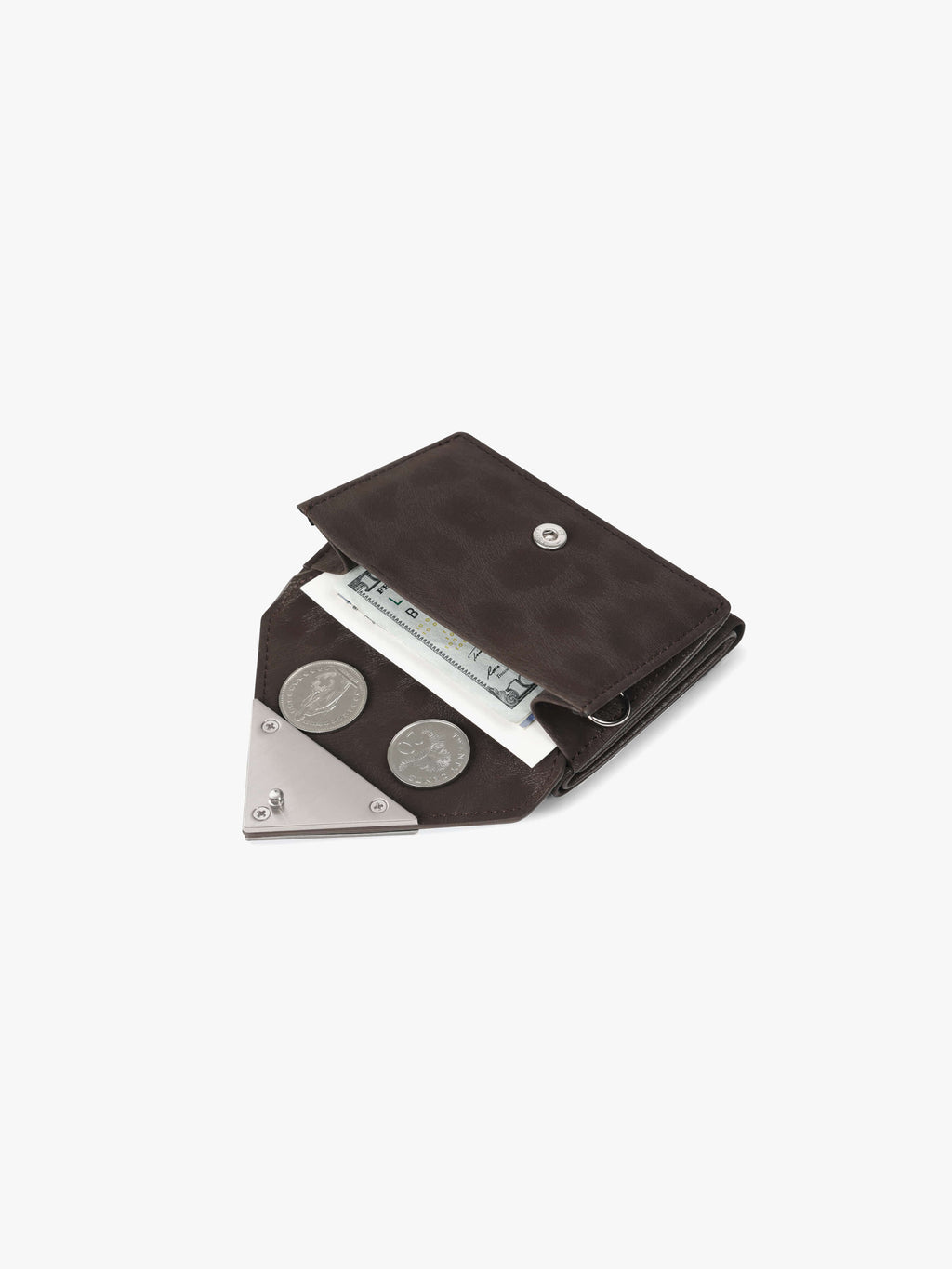 Fennce - TRIANGLE TRIPLE WALLET LEOPARD BROWN