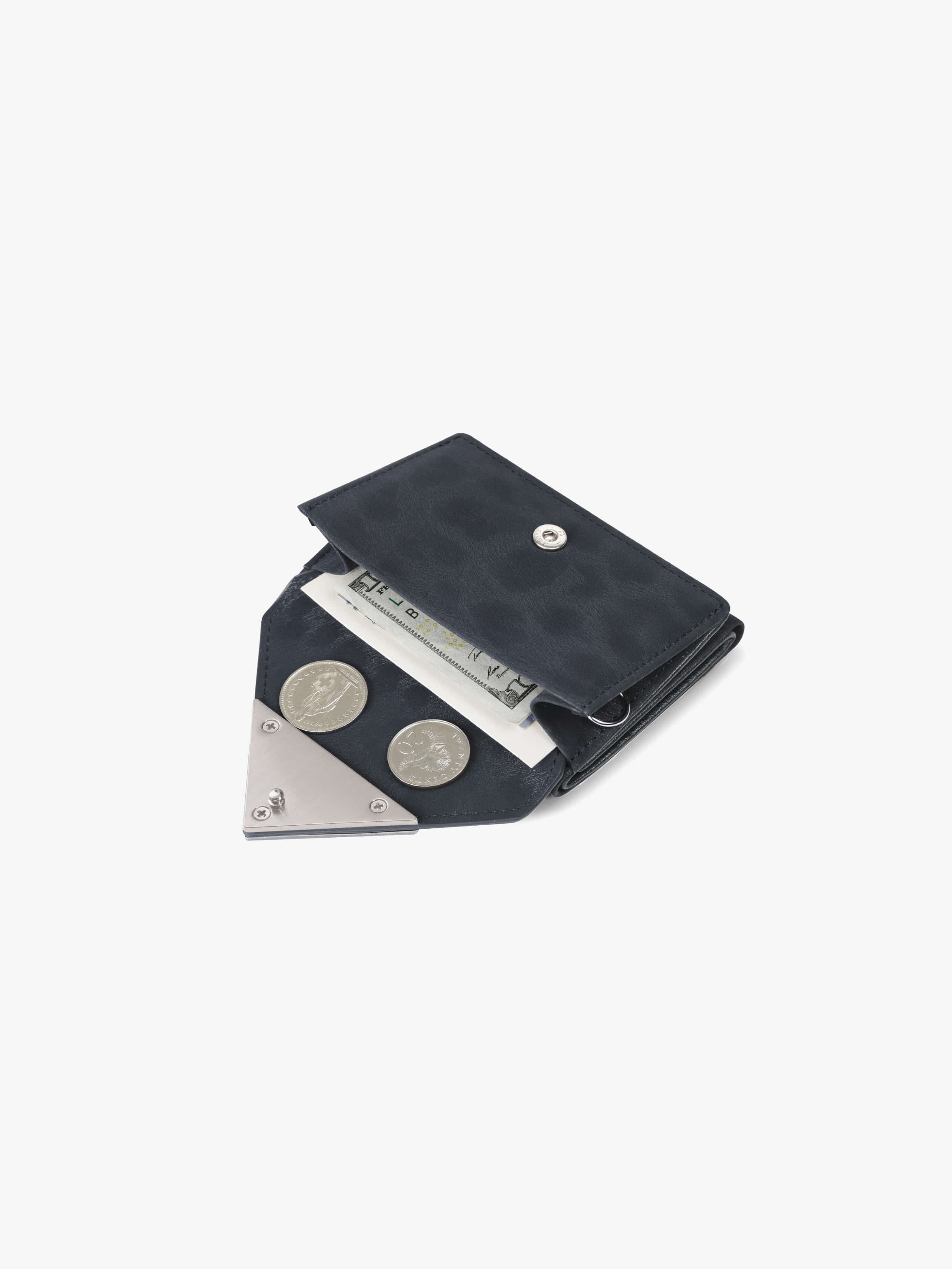 Fennce - TRIANGLE TRIPLE WALLET LEOPARD NAVY