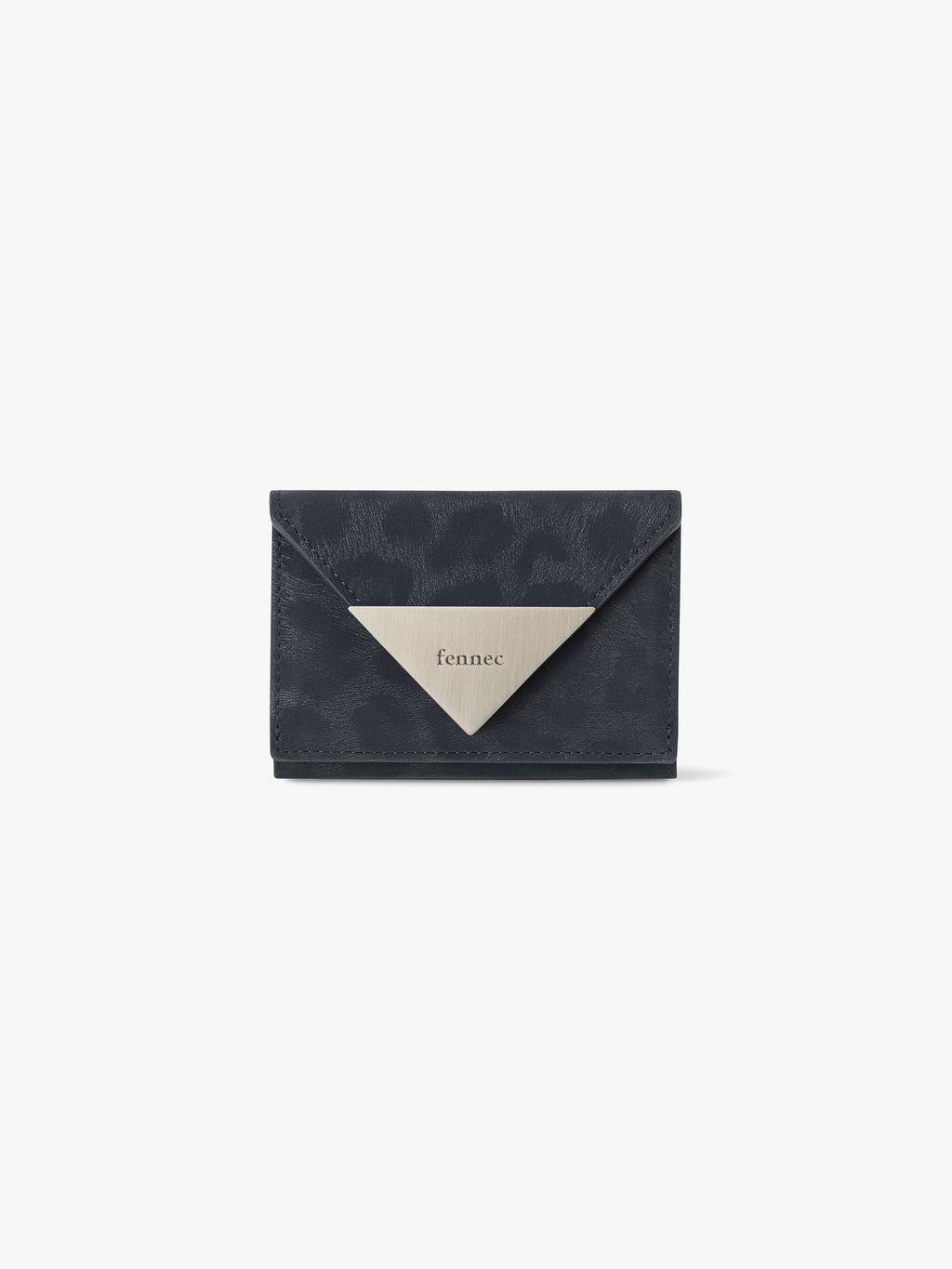 Fennce - TRIANGLE TRIPLE WALLET LEOPARD NAVY