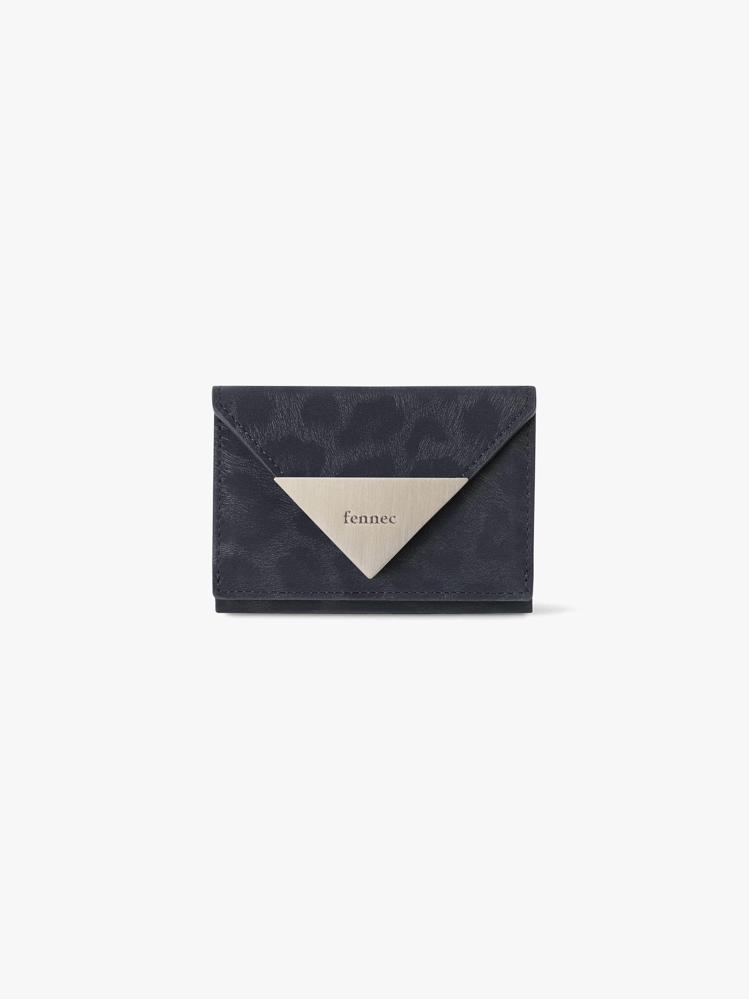 Fennce - TRIANGLE TRIPLE WALLET LEOPARD NAVY