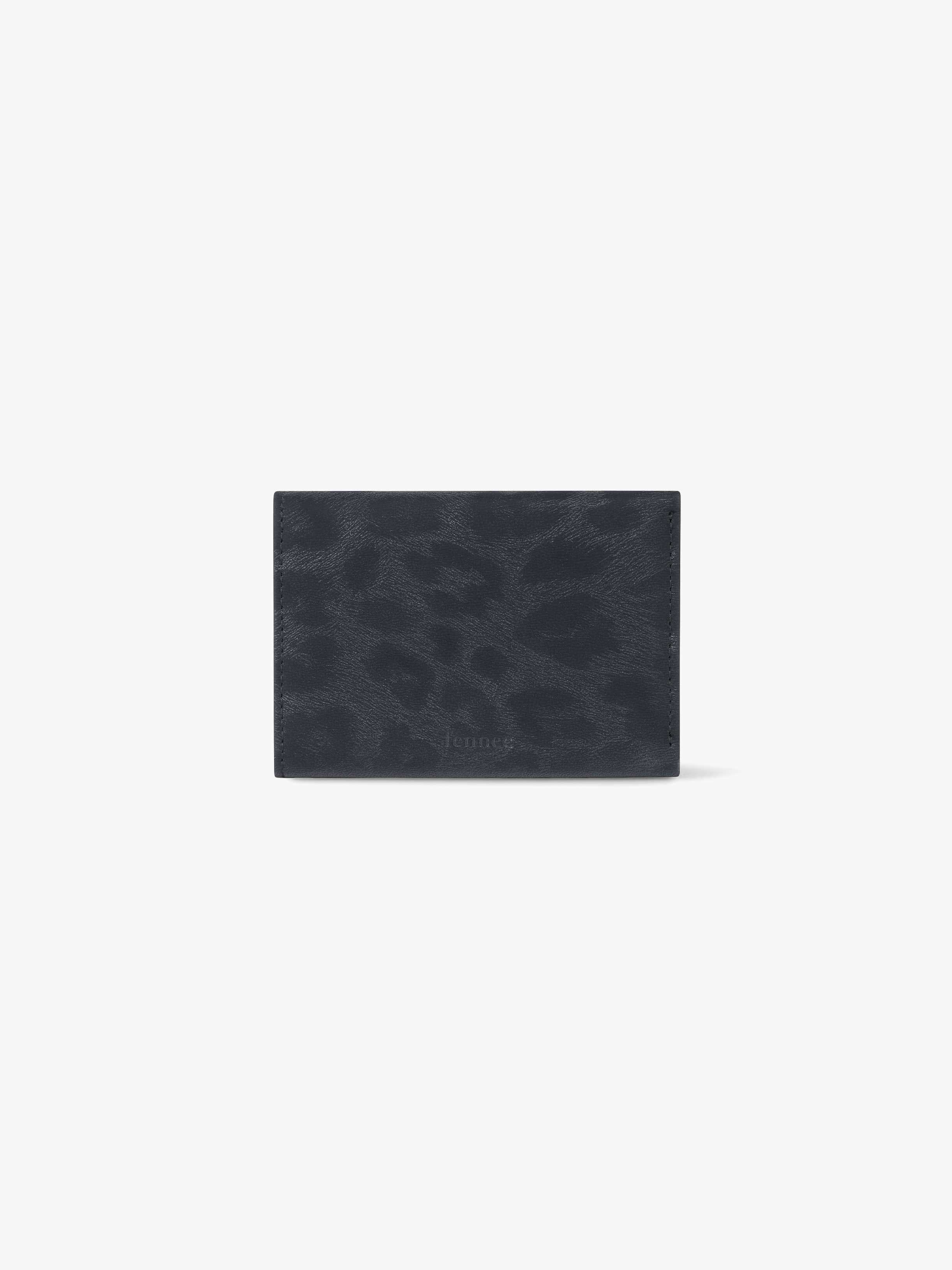 Fennce - TRIANGLE TRIPLE WALLET LEOPARD NAVY