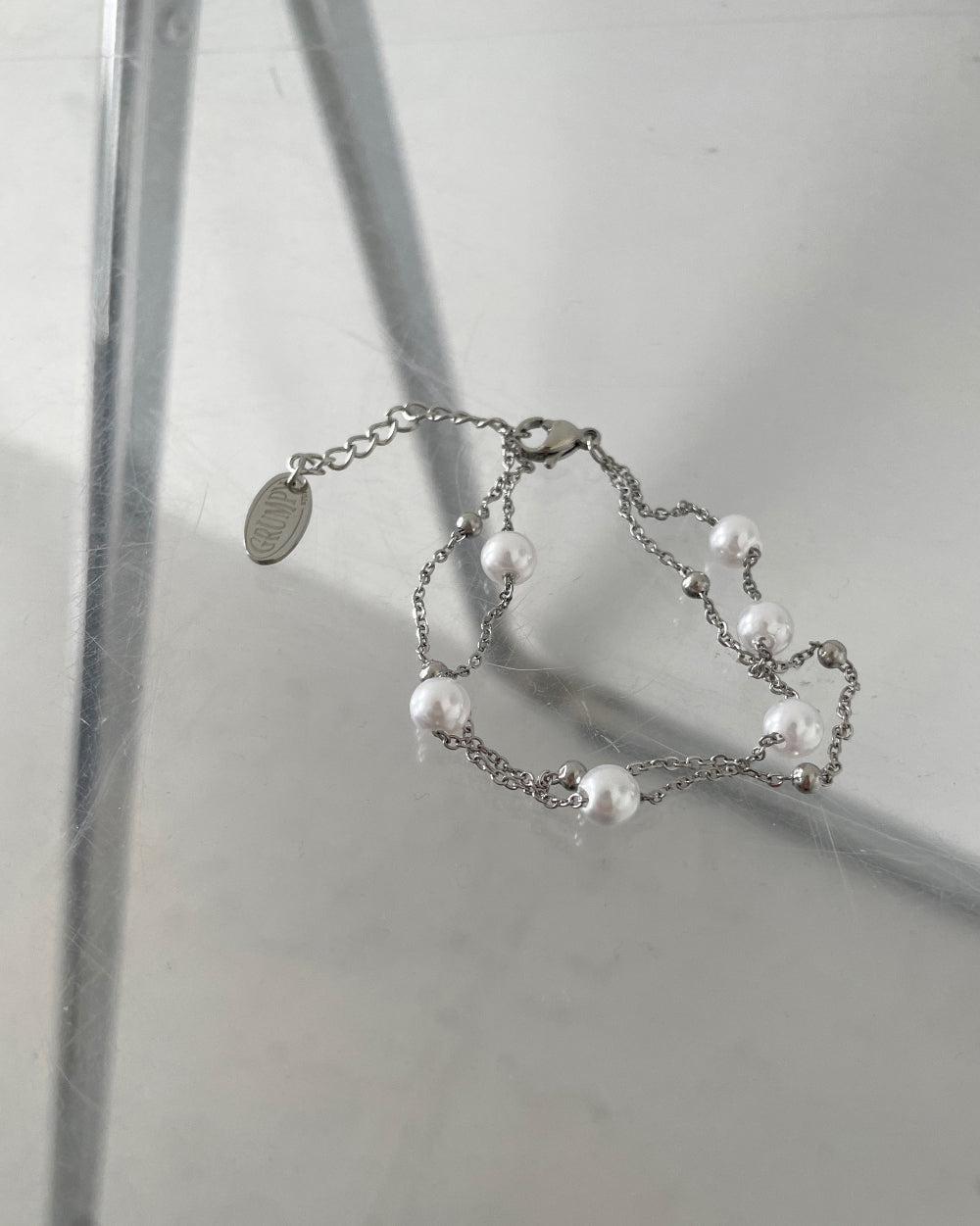 Grumpy Stuff - Layered Pearl Chain Bracelet