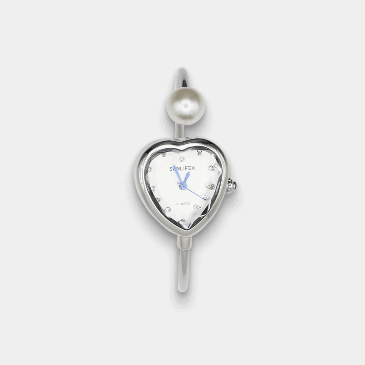 Grumpy Stuff - Pearl Heart Bangle Watch