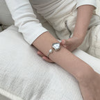 Grumpy Stuff - Pearl Heart Bangle Watch