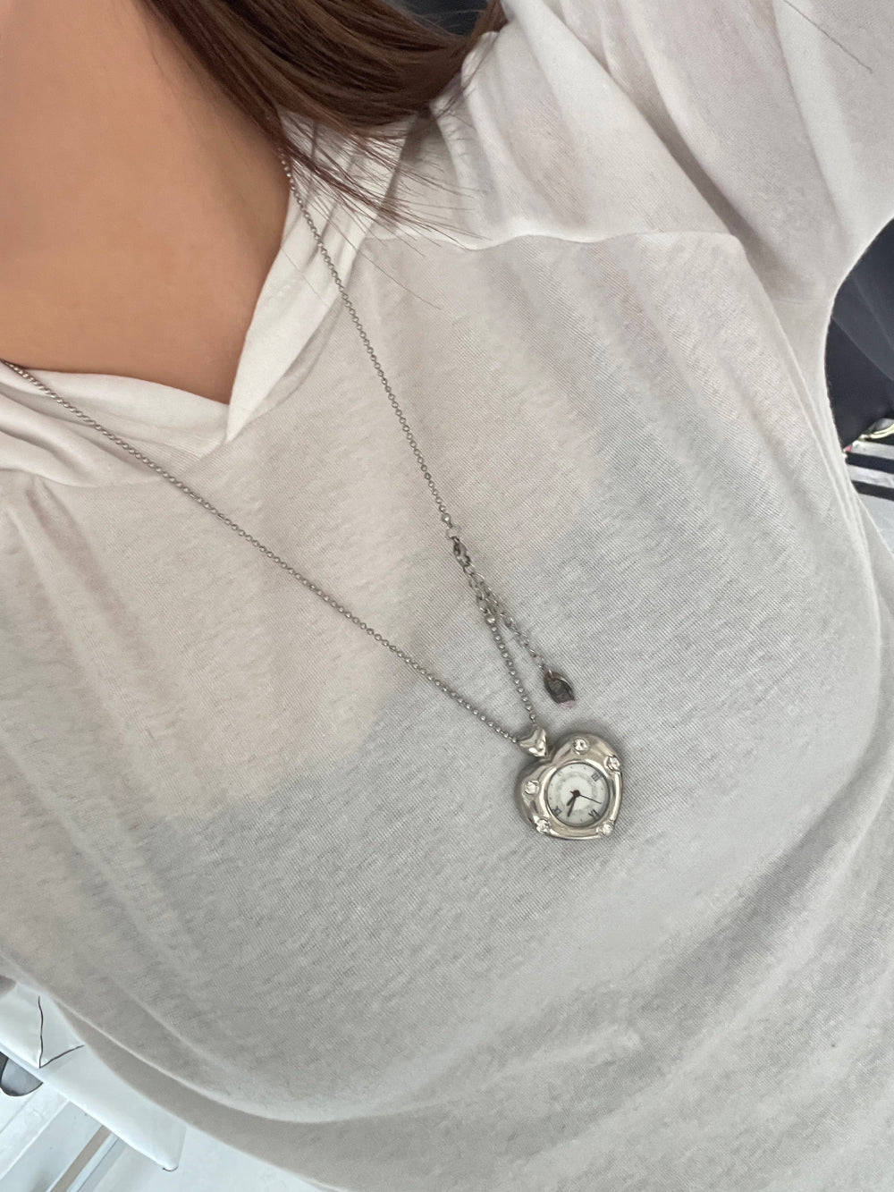 Grumpy Stuff - Twinkle Heart Clock Long Necklace