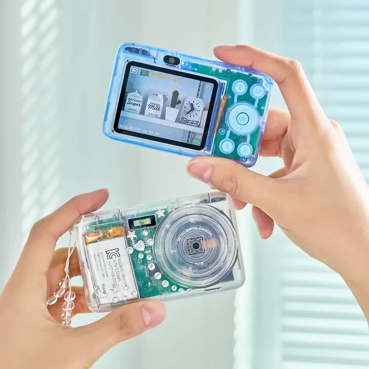 Huug - Retro Digital Camera Clear 復古透明數碼相機 (附記憶卡/串珠掛繩/貼紙)