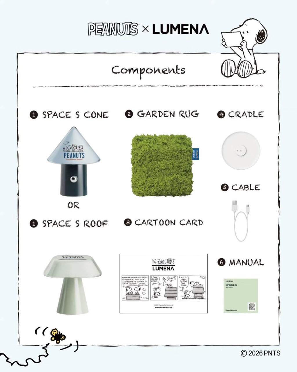 LUMENA X PEANUTS SPACE S GARDEN EDITION Portable lamp (CONE)