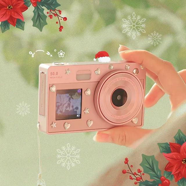 Luodin - Selfie Retro Dual Digital Camera 復古雙螢幕CCD相機 (附串珠掛繩 + 裝飾貼紙 + 感謝卡)