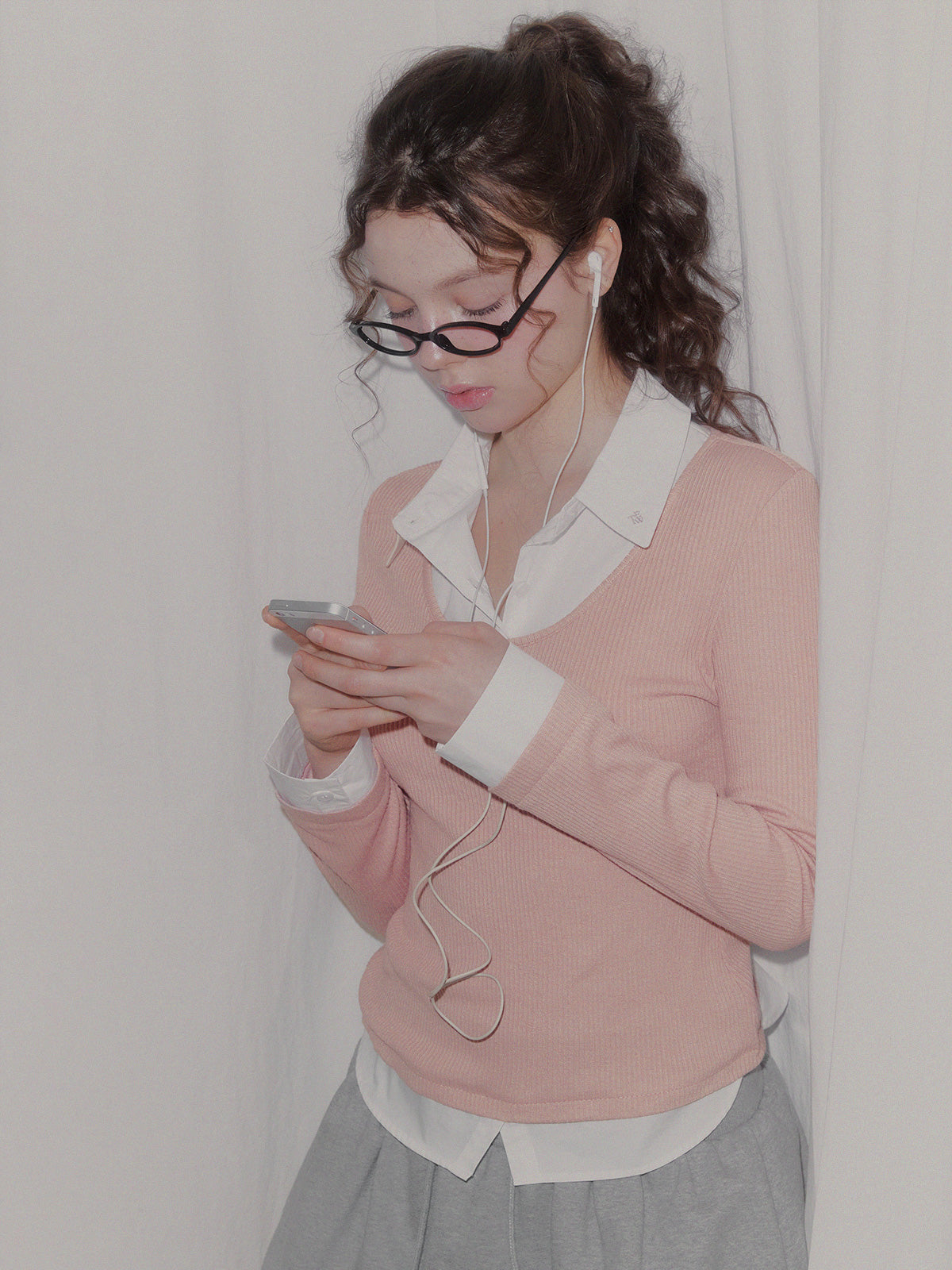 TWEE - Ellen Contrast Rib Long Sleeve T-Shirt (5 Colors)