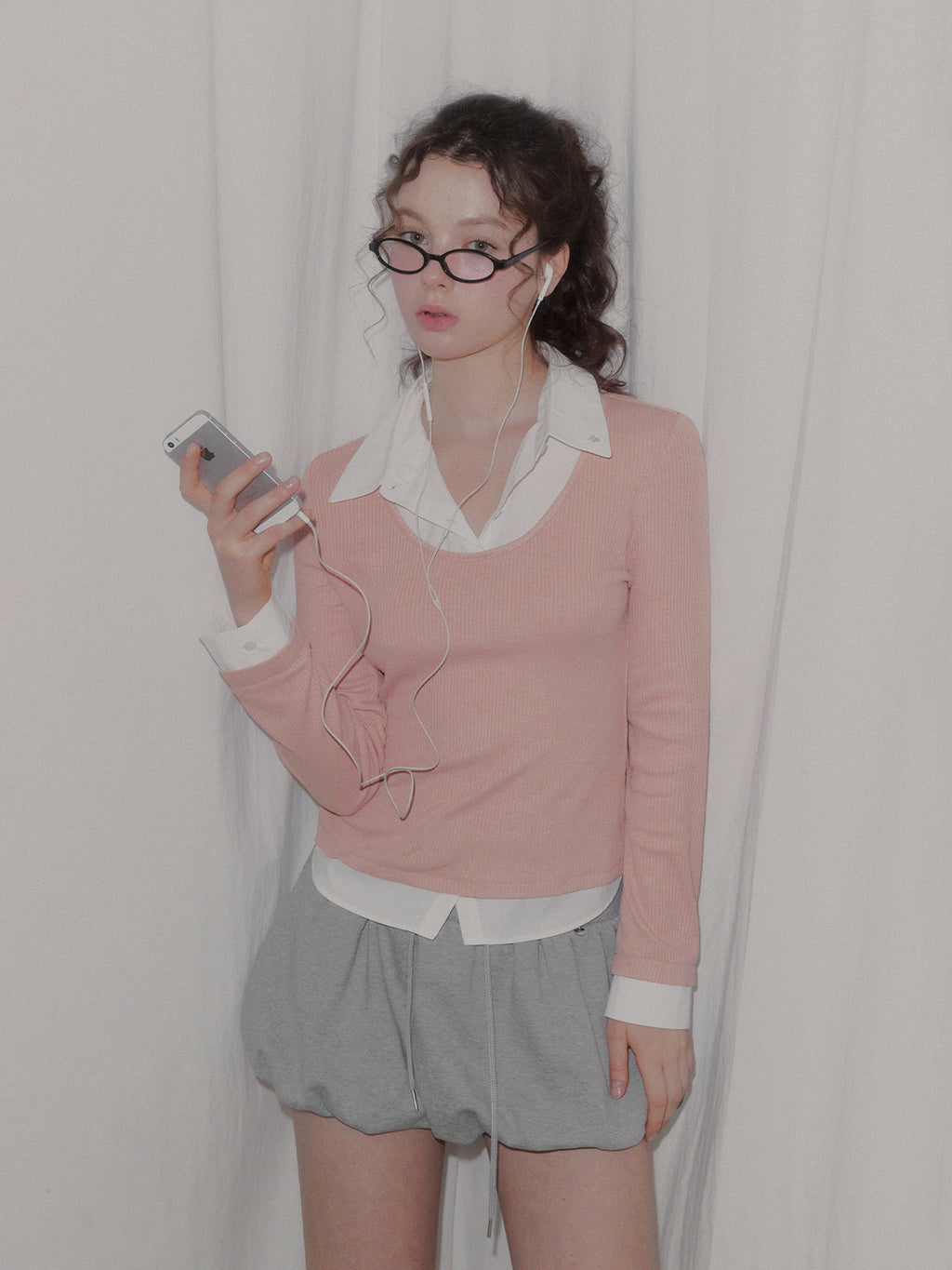 TWEE - Ellen Contrast Rib Long Sleeve T-Shirt (5 Colors)
