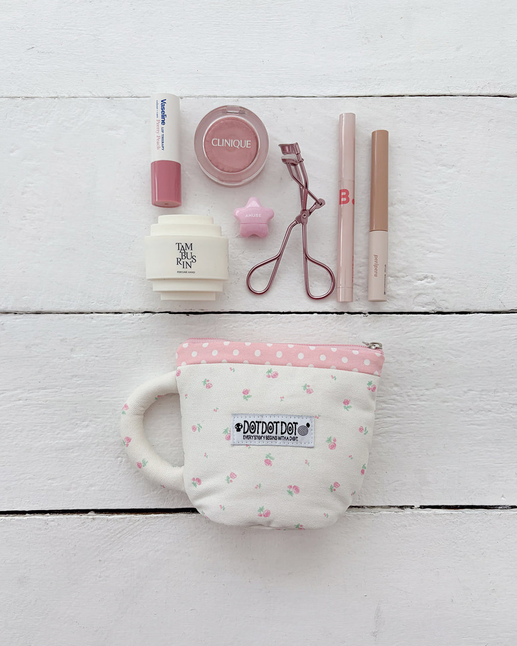 DOT DOT DOT - Muglet Pouch (Rose Milk tea)