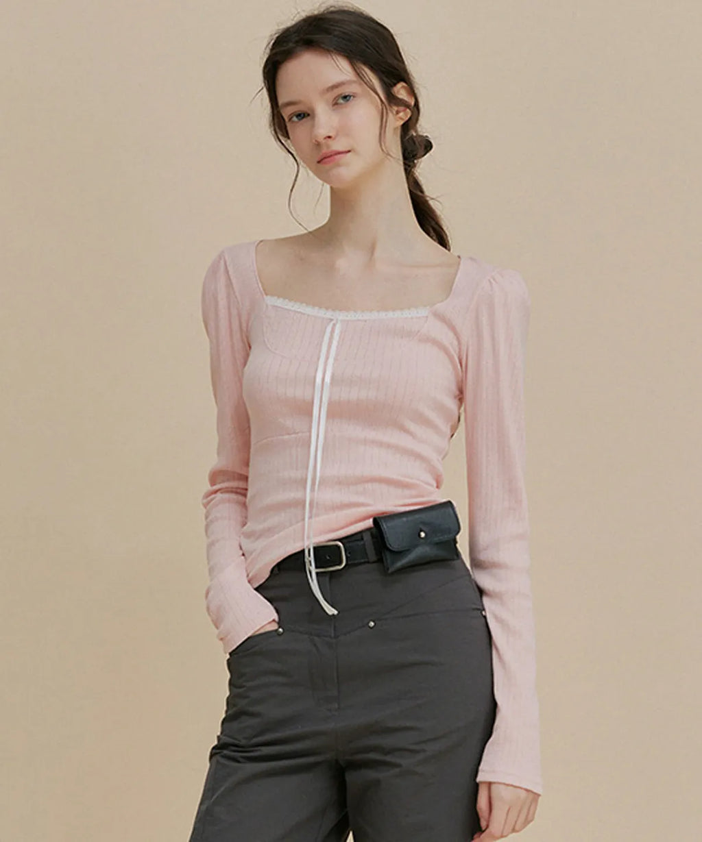 TWEE - Leche Tie Lace T-Shirt (4 Colors)