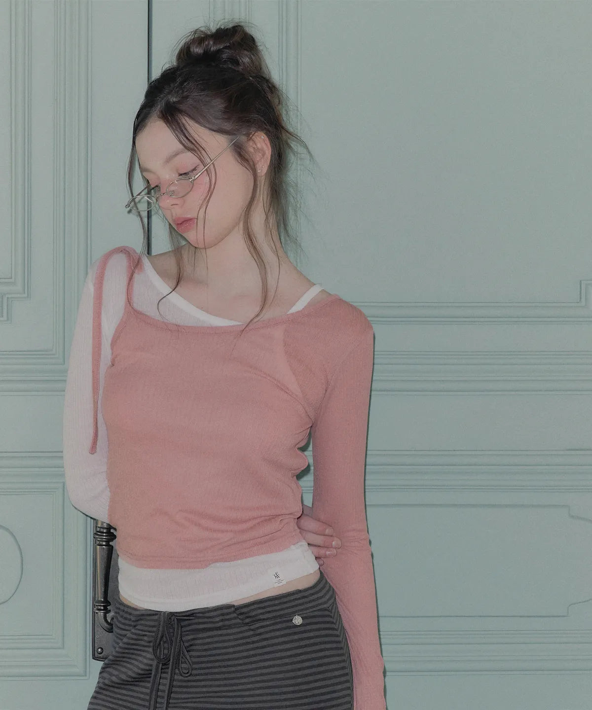 TWEE - Winve Color Block Layered Long Sleeve T-Shirt (3 Colors)