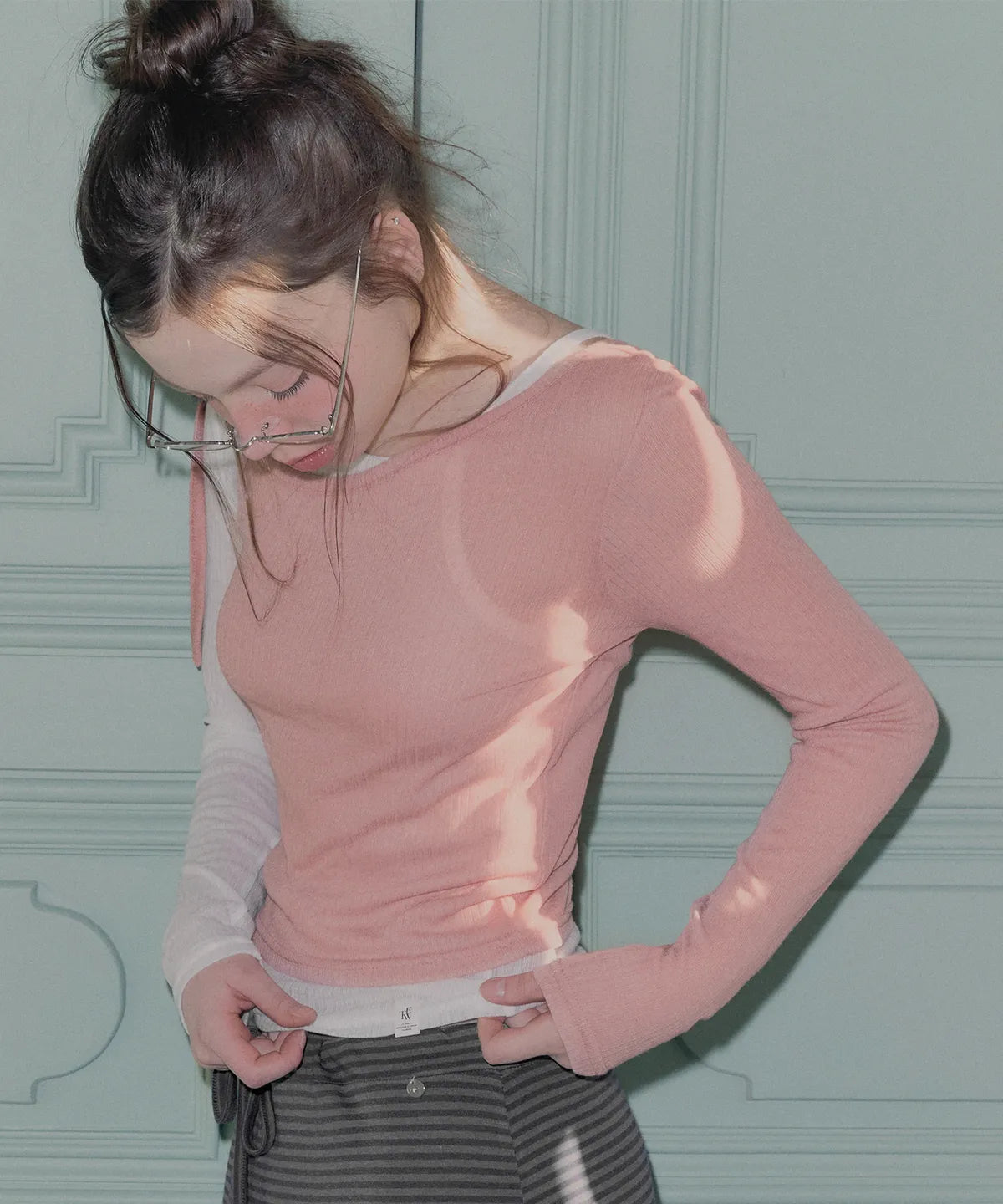TWEE - Winve Color Block Layered Long Sleeve T-Shirt (3 Colors)