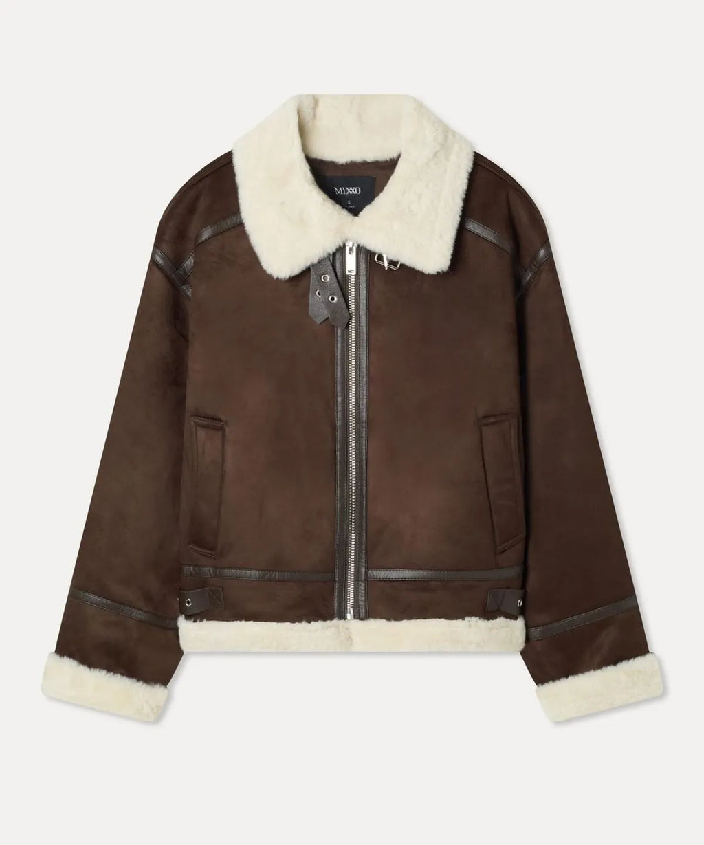 MIXXO - Stand Collar Faux Shearling Jacket (5 Colors)