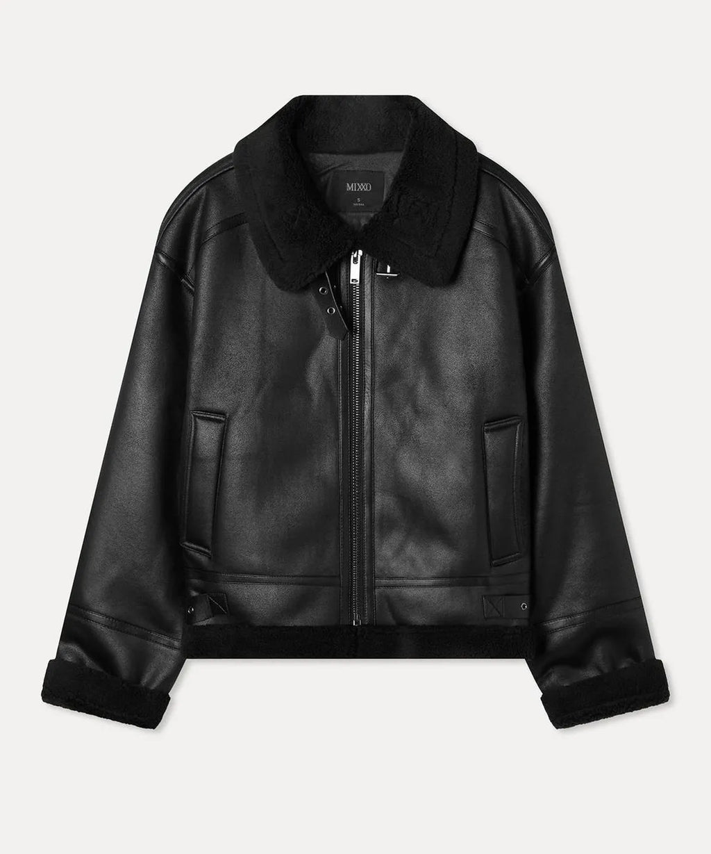 MIXXO - Stand Collar Faux Shearling Jacket (5 Colors)