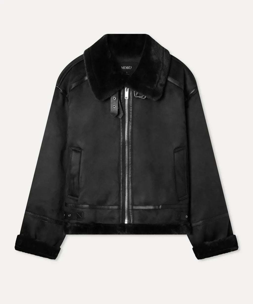 MIXXO - Stand Collar Faux Shearling Jacket (5 Colors)