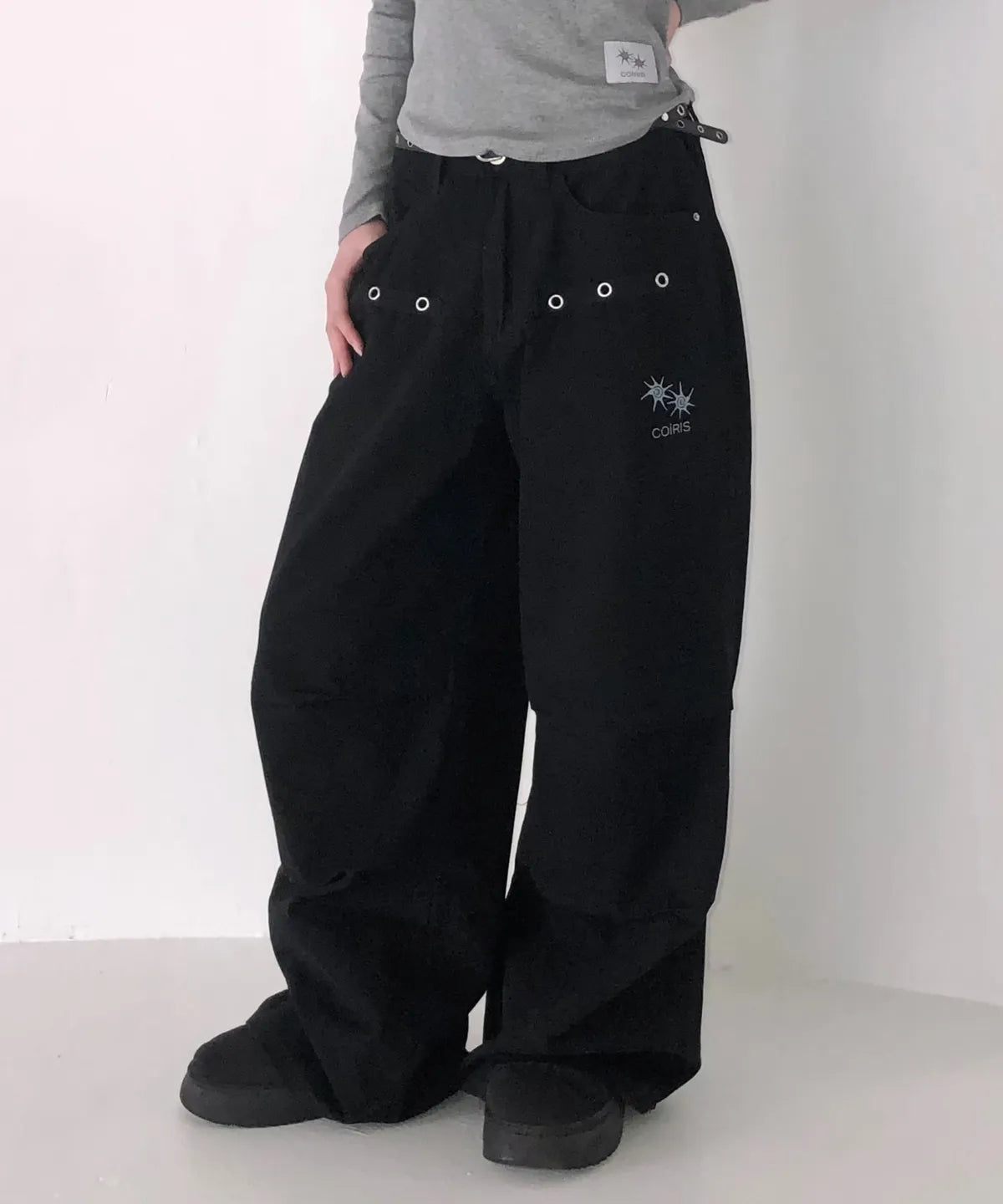 COIRIS - Dren Back Dirty Logo Parachute Cotton Pants (2 Colors)
