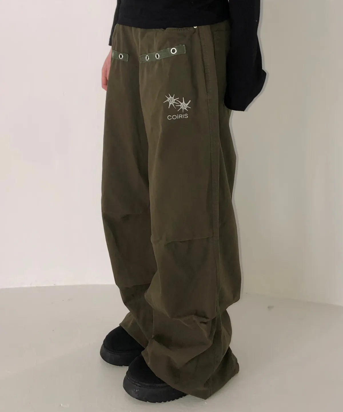 COIRIS - Dren Back Dirty Logo Parachute Cotton Pants (2 Colors)