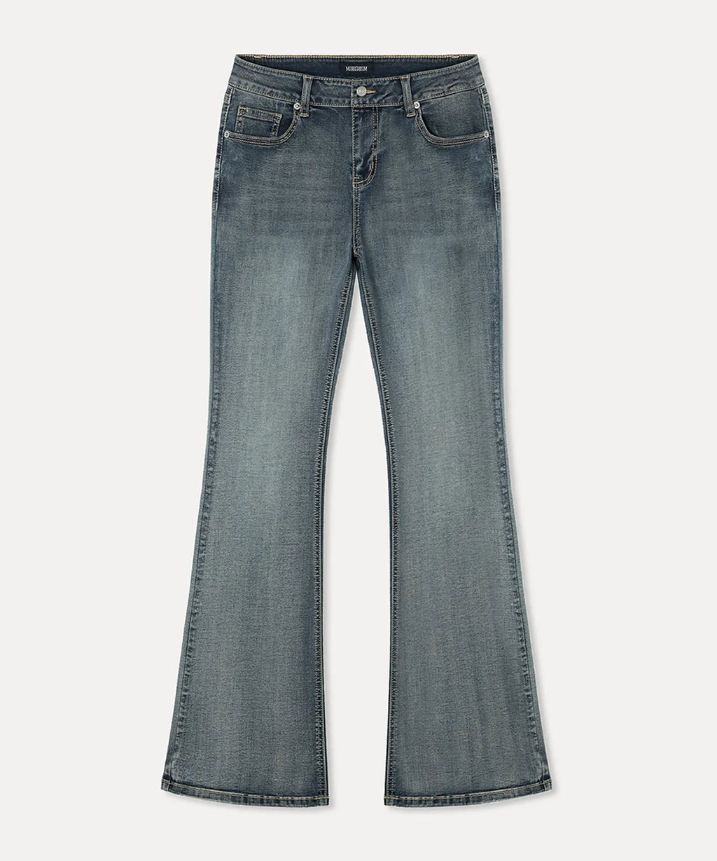MIXXO - Low-Rise Washed Bootcut Jeans (3 Colors)