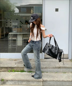 MIXXO - Low-Rise Washed Bootcut Jeans (3 Colors)