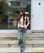 MIXXO - Low-Rise Washed Bootcut Jeans (3 Colors)