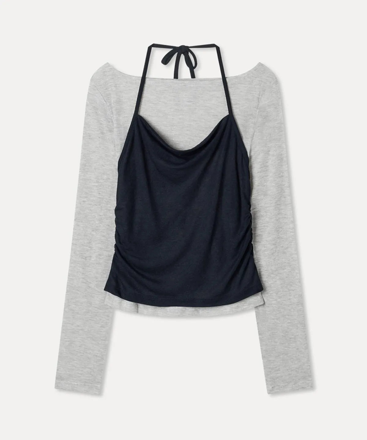 MIXXO - Halter Layered Long Sleeve Tee (3 Colors)