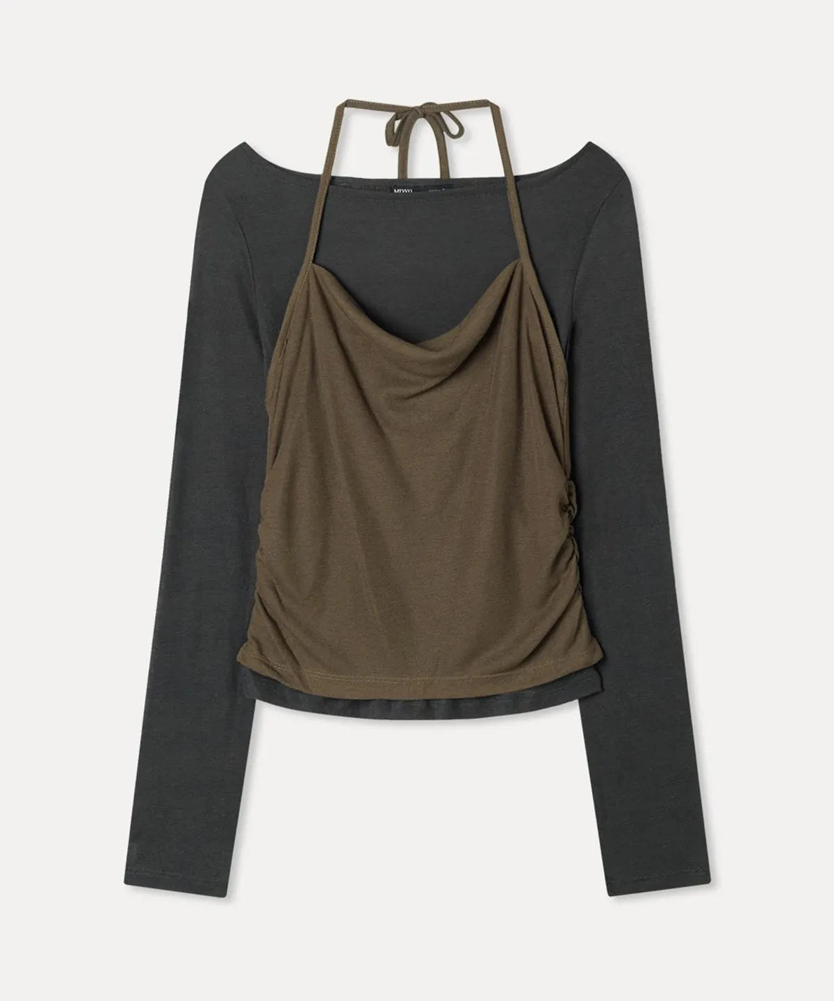 MIXXO - Halter Layered Long Sleeve Tee (3 Colors)