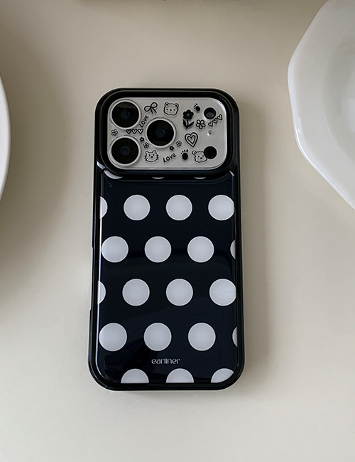 earliner - black big dot bumper case