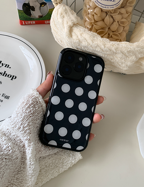 earliner - black big dot bumper case