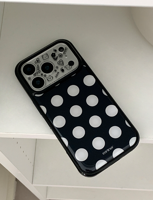 earliner - black big dot bumper case