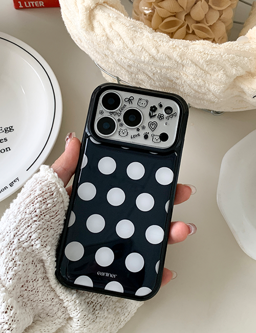 earliner - black big dot bumper case