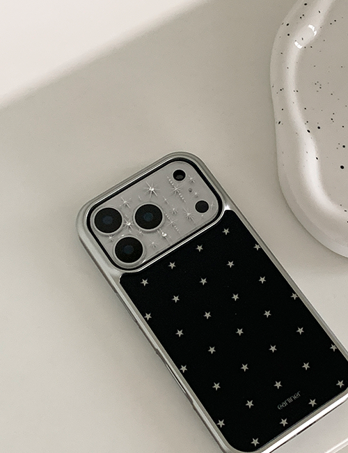 earliner - black star mirror silver bumper case