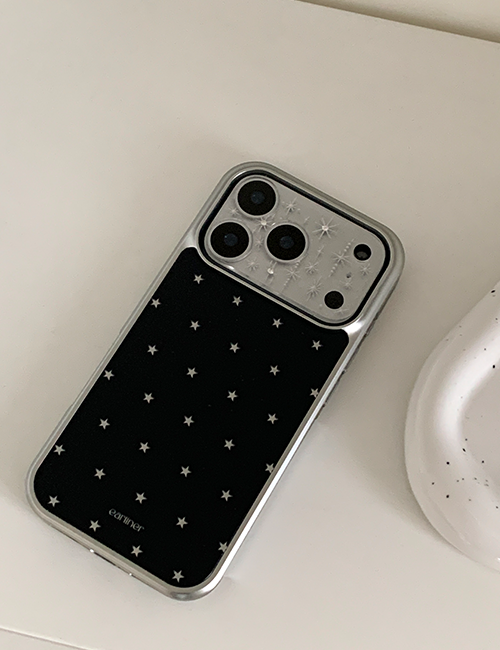 earliner - black star mirror silver bumper case