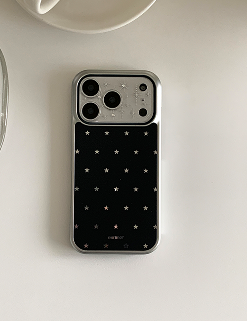 earliner - black star mirror silver bumper case