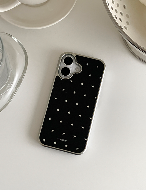 earliner - black star mirror silver bumper case