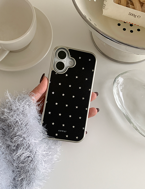earliner - black star mirror silver bumper case