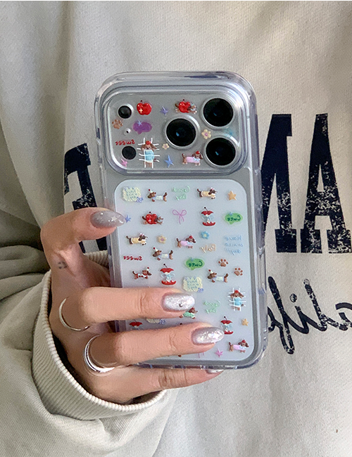 earliner - camera film sticker set apple puppy