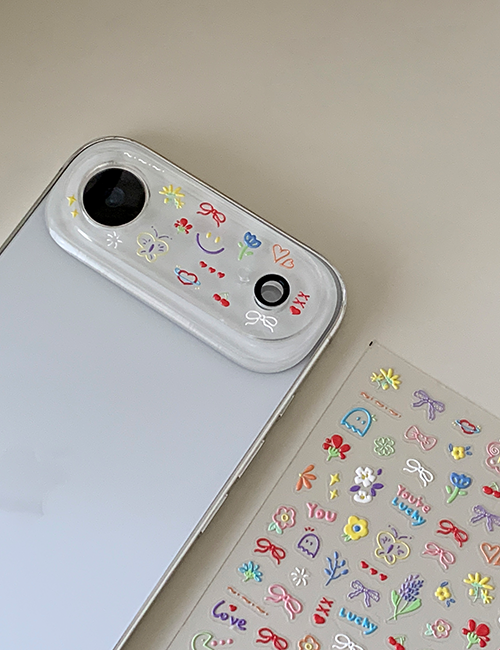 earliner - camera film sticker set butterfly flower