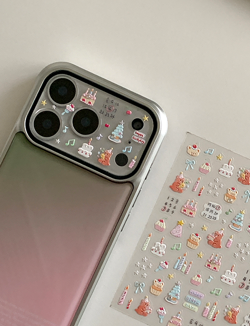 earliner -  camera film sticker set happy birthday (cubic)