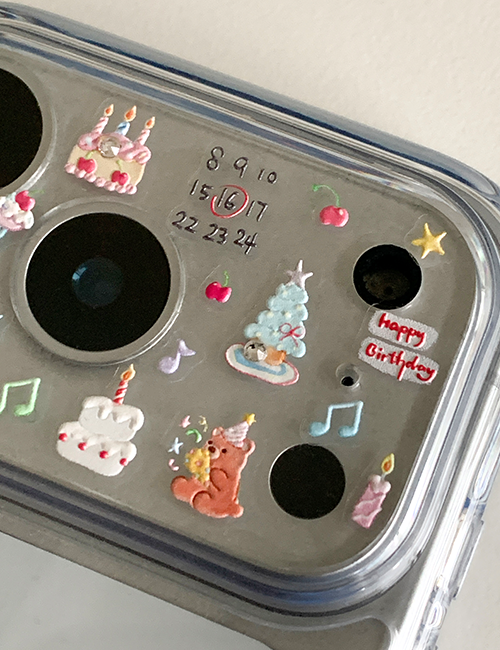 earliner -  camera film sticker set happy birthday (cubic)