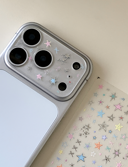 earliner -  camera film sticker set metal star