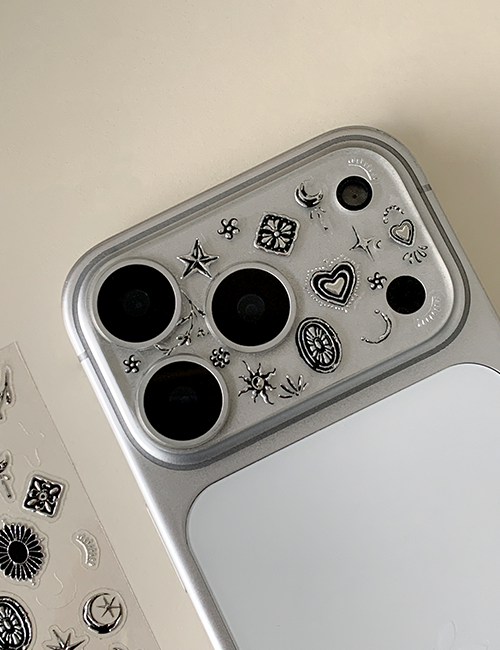 earliner -  camera film sticker set vintage heart