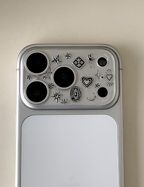 earliner -  camera film sticker set vintage heart