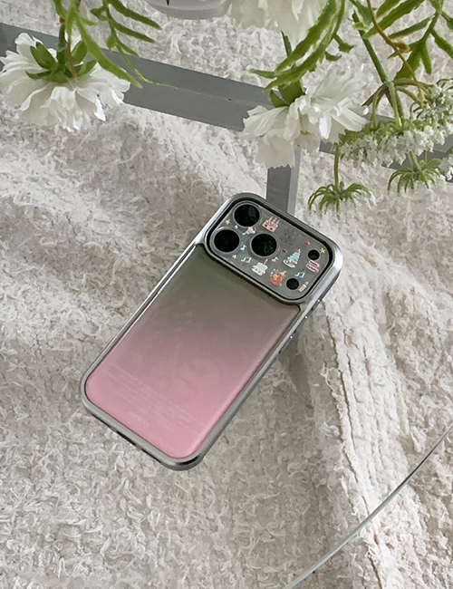 earliner - strawberry matcha latte silver bumper case
