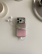 earliner - strawberry matcha latte silver bumper case