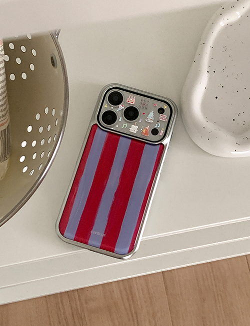 earliner -  vintage pajama red blue silver bumper case