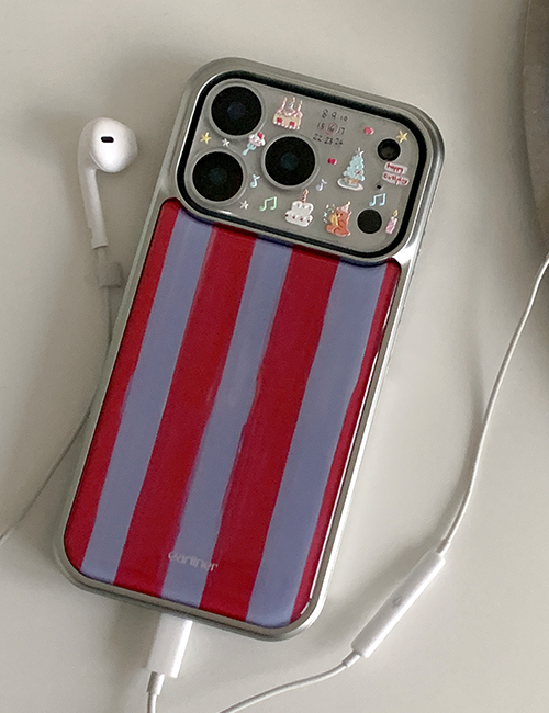 earliner -  vintage pajama red blue silver bumper case