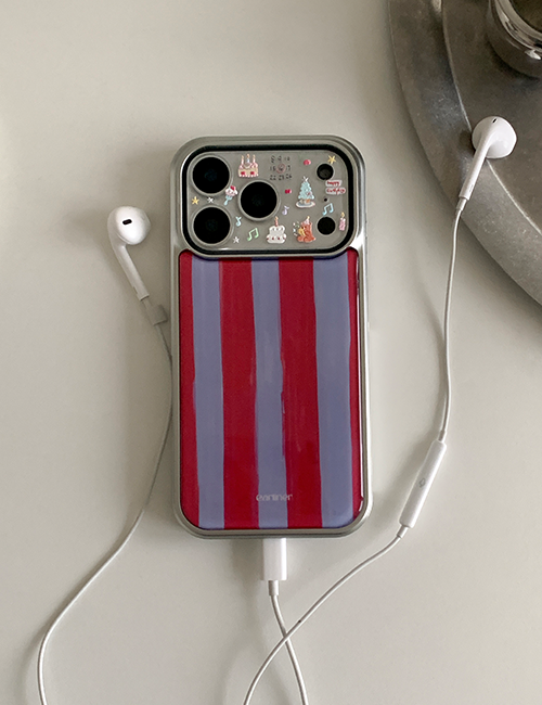 earliner -  vintage pajama red blue silver bumper case