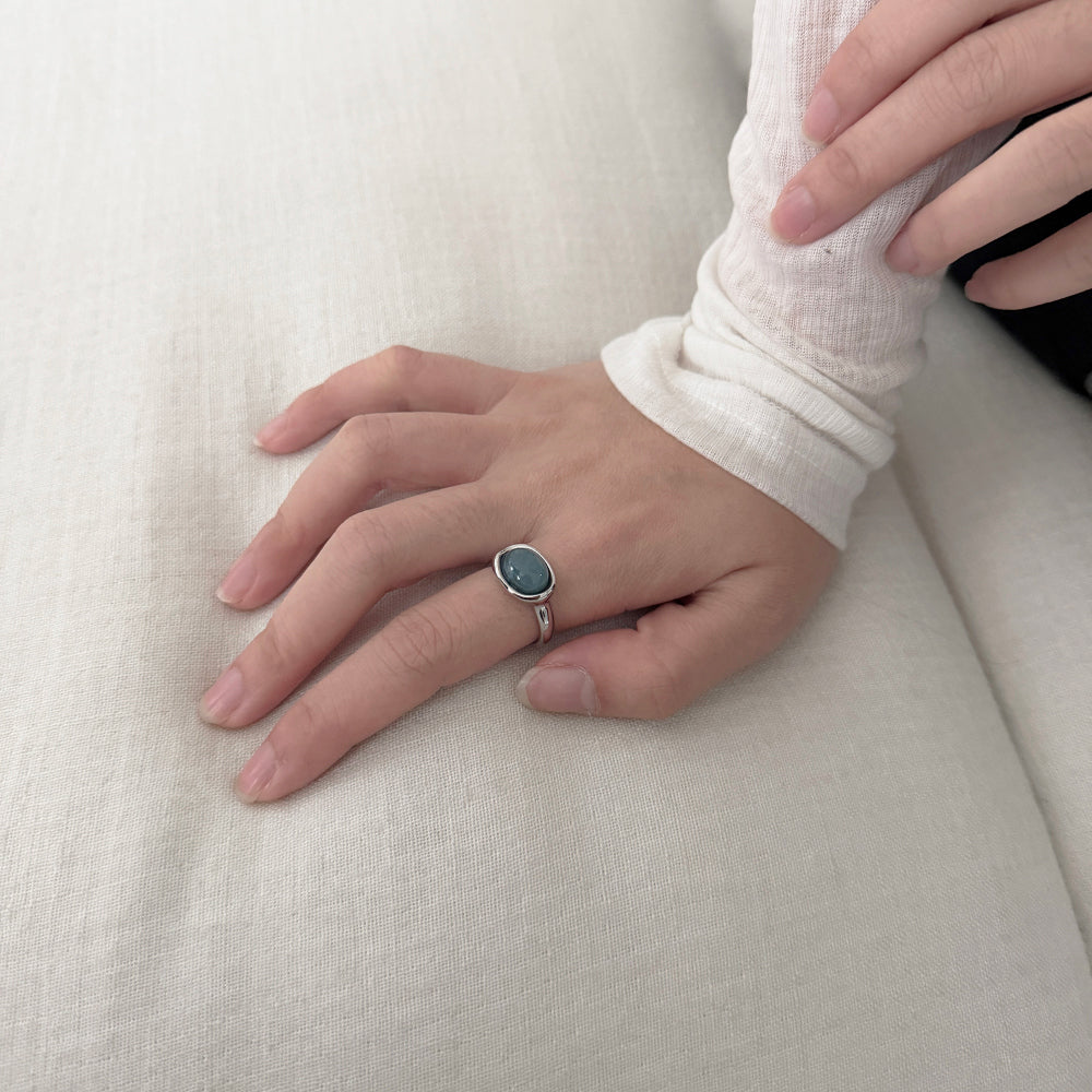 Grumpy Stuff - Marble Bezel Ring